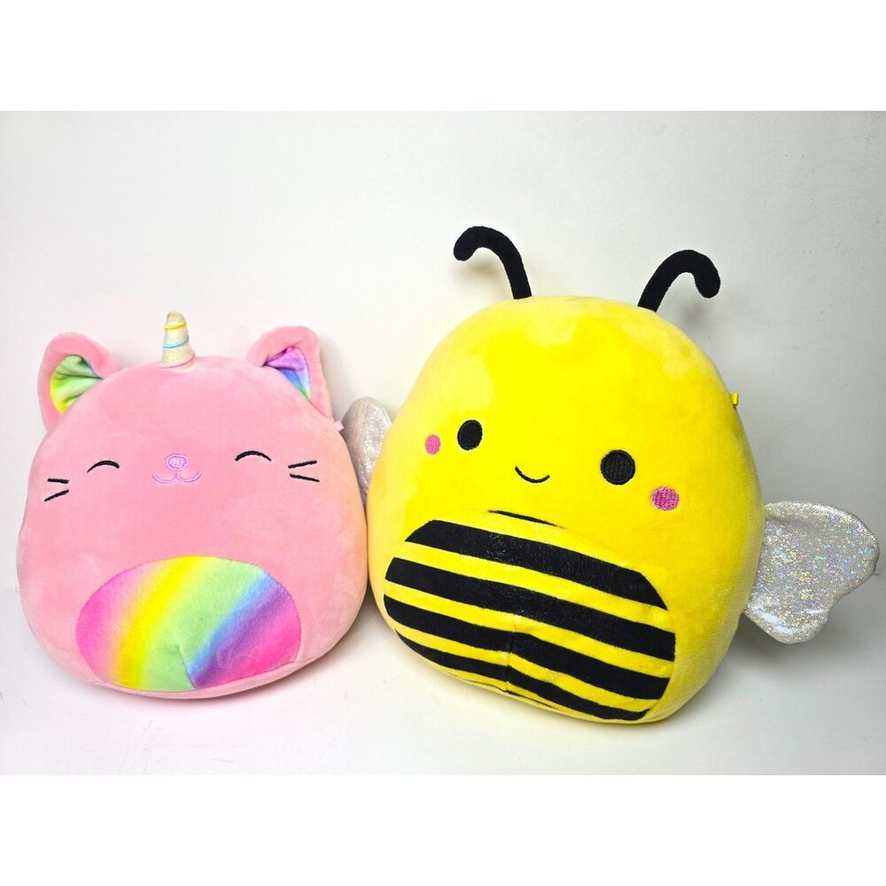 Sunny Bee & Sabrina Caticorn Squishmallow Plush Lot 8" Toys Insect Cat KellyToy